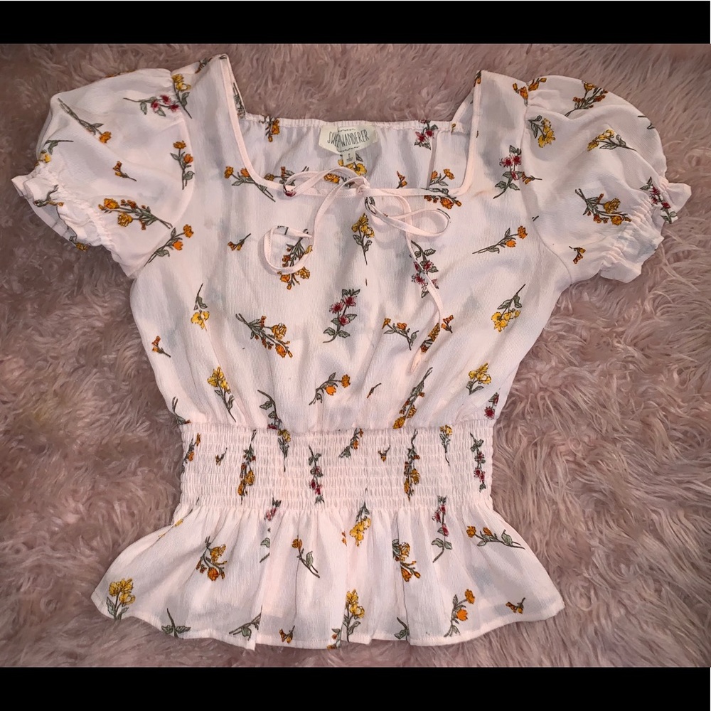 White Flowered Shirt